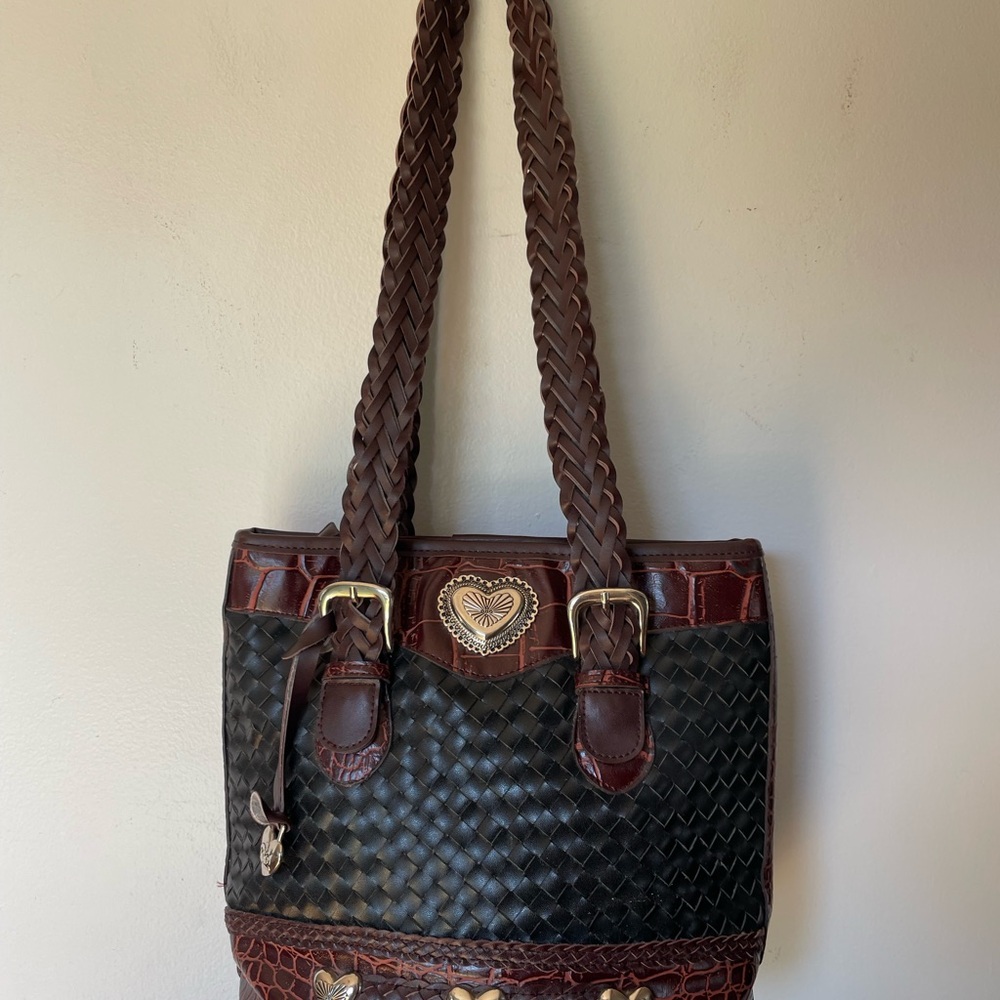 Western Style Black & Brown Shoulder Bag - Picture 3 of 11